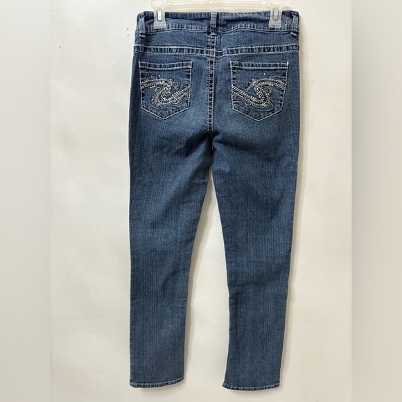 Women’s Size 6 Average Blue Straight Leg Jeans Roz & Ali Blue Jeans Light Washed - Picture 2 of 10